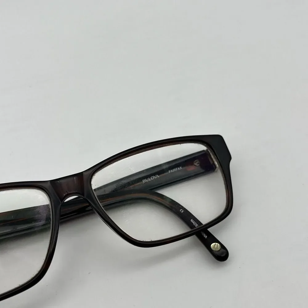 Bulova Eyeglasses Frames FAIRFAX BROWN DEMI Tortoise Rectangular 54-14-140